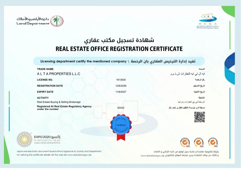 תעודת רישום מתווך נדל"ן (RERA)